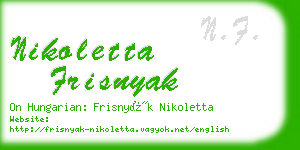 nikoletta frisnyak business card